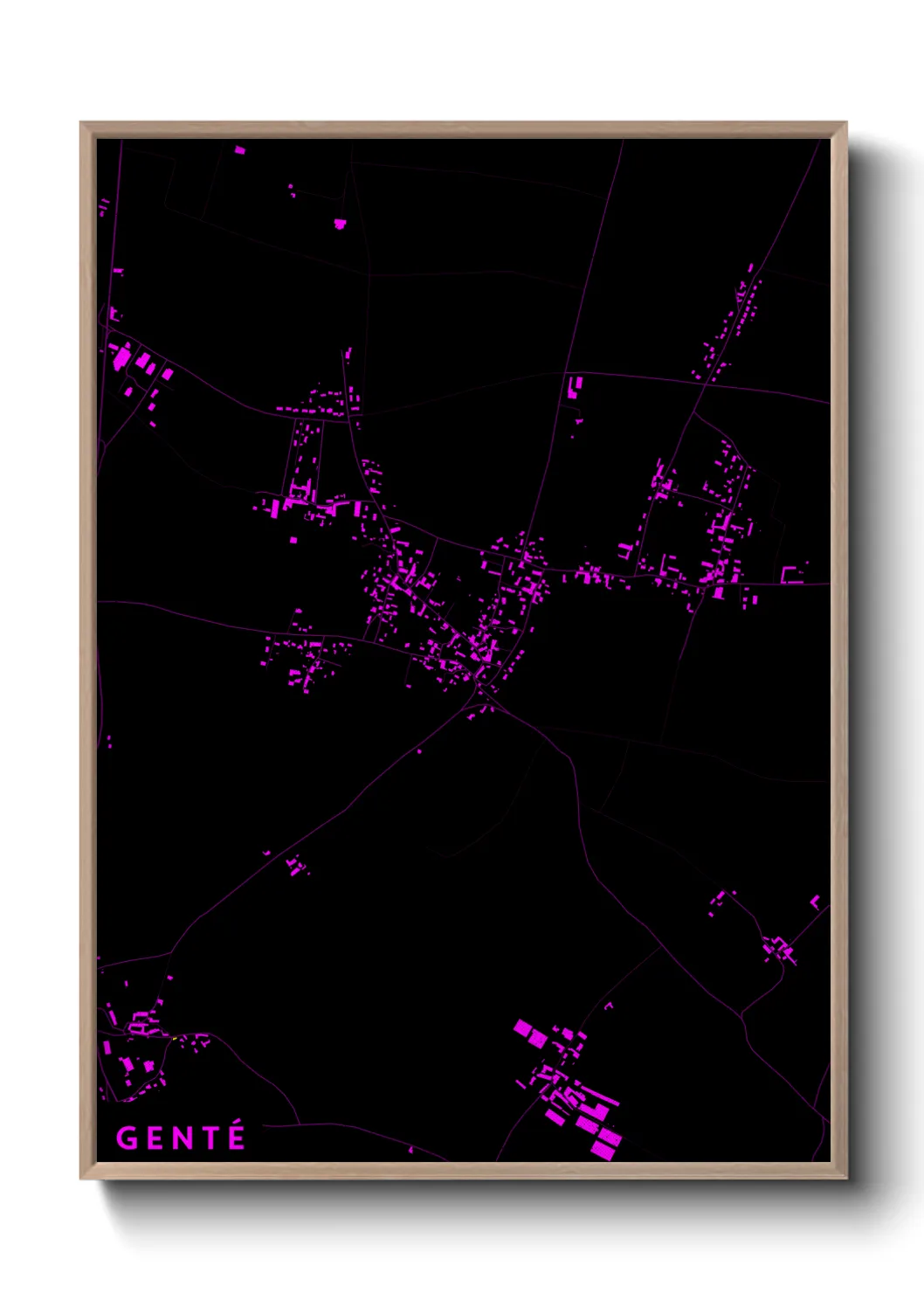 Une affiche de carte sur Genté