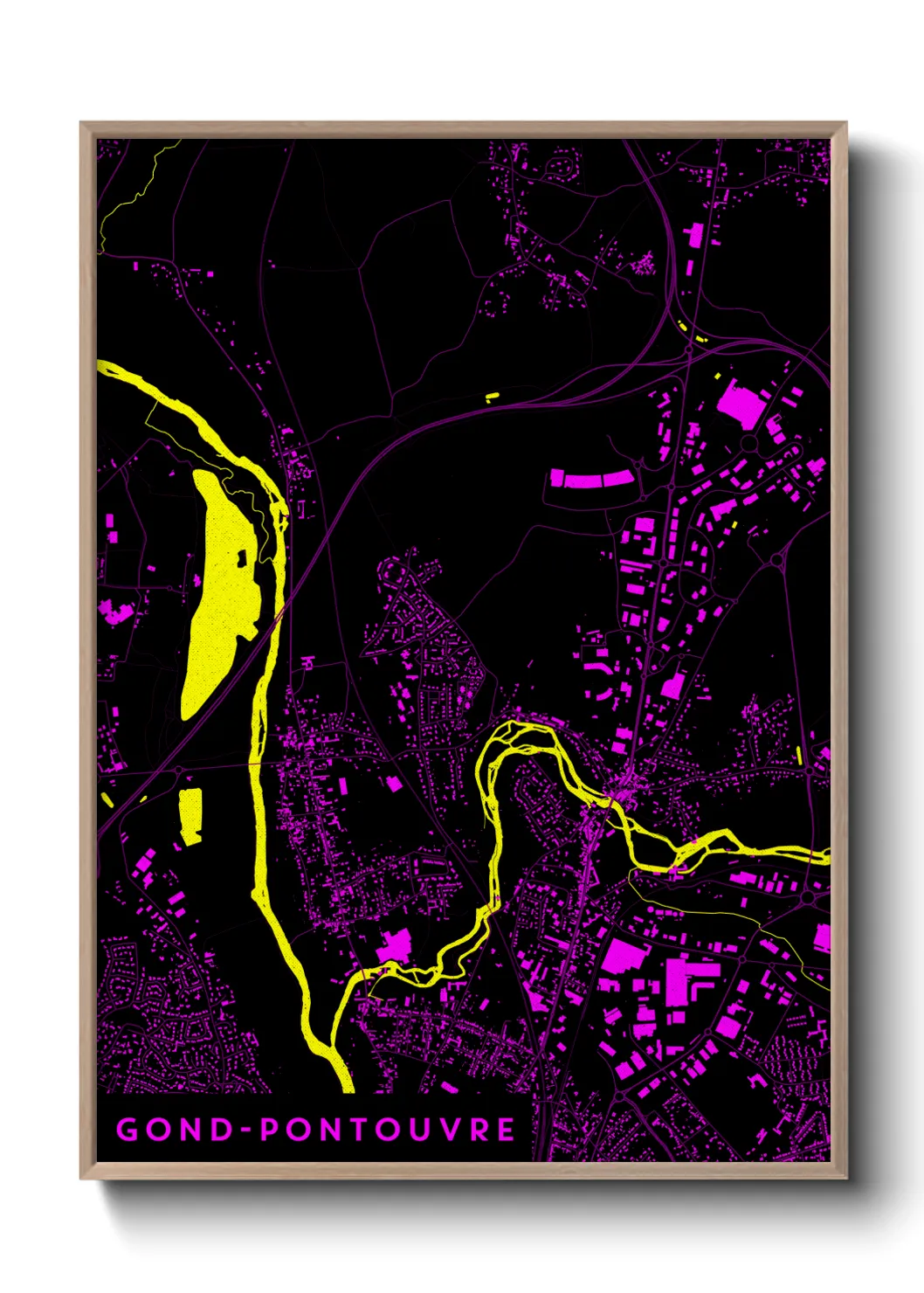 Une affiche de carte sur Gond-Pontouvre