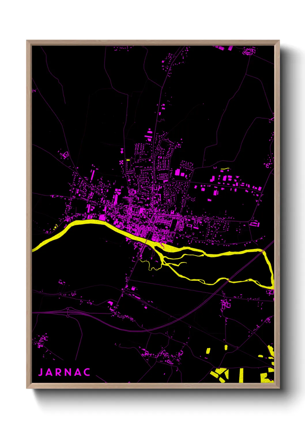 Une affiche de carte sur Jarnac