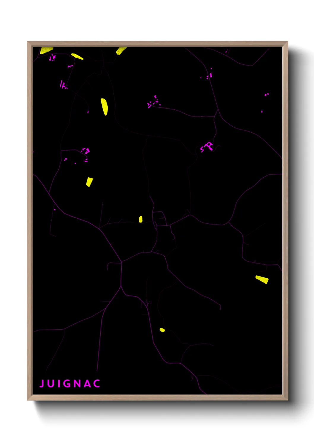 Une affiche de carte sur Juignac