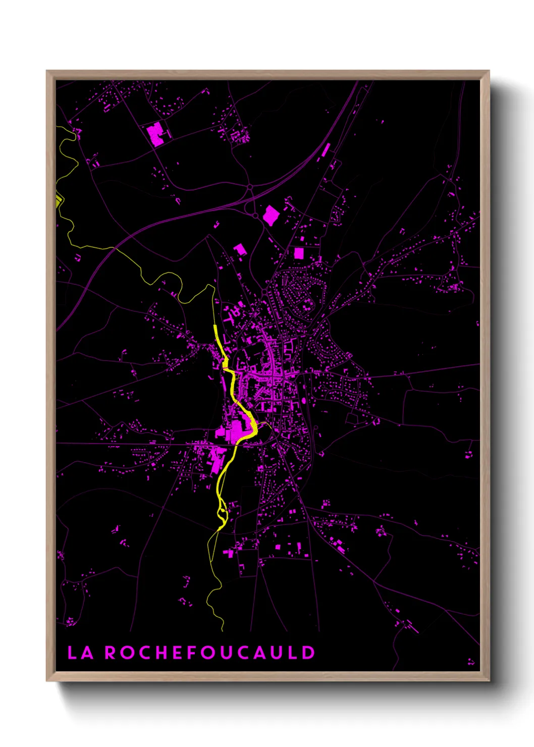 Une affiche de carte sur La Rochefoucauld