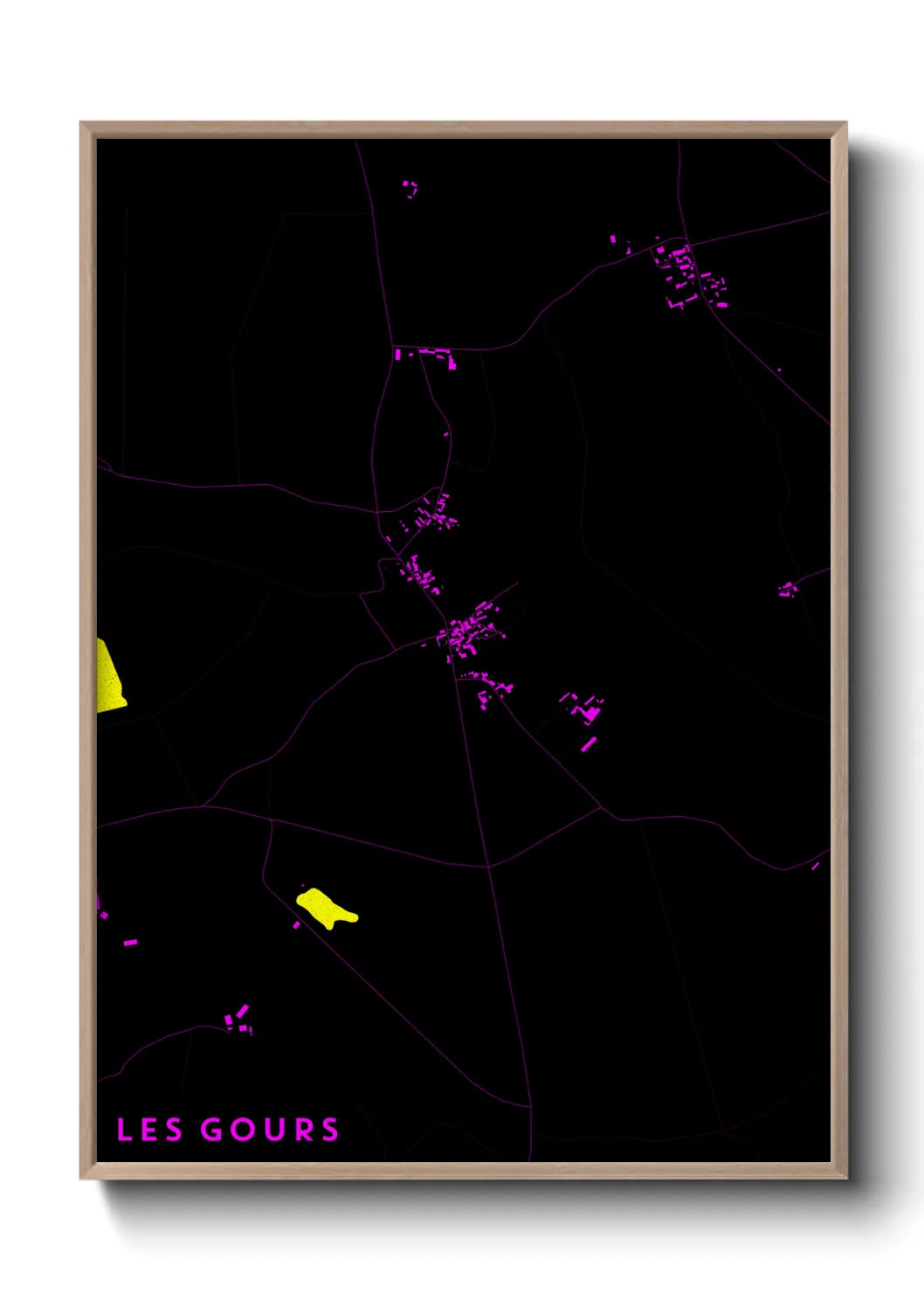 Une affiche de carte sur Les Gours