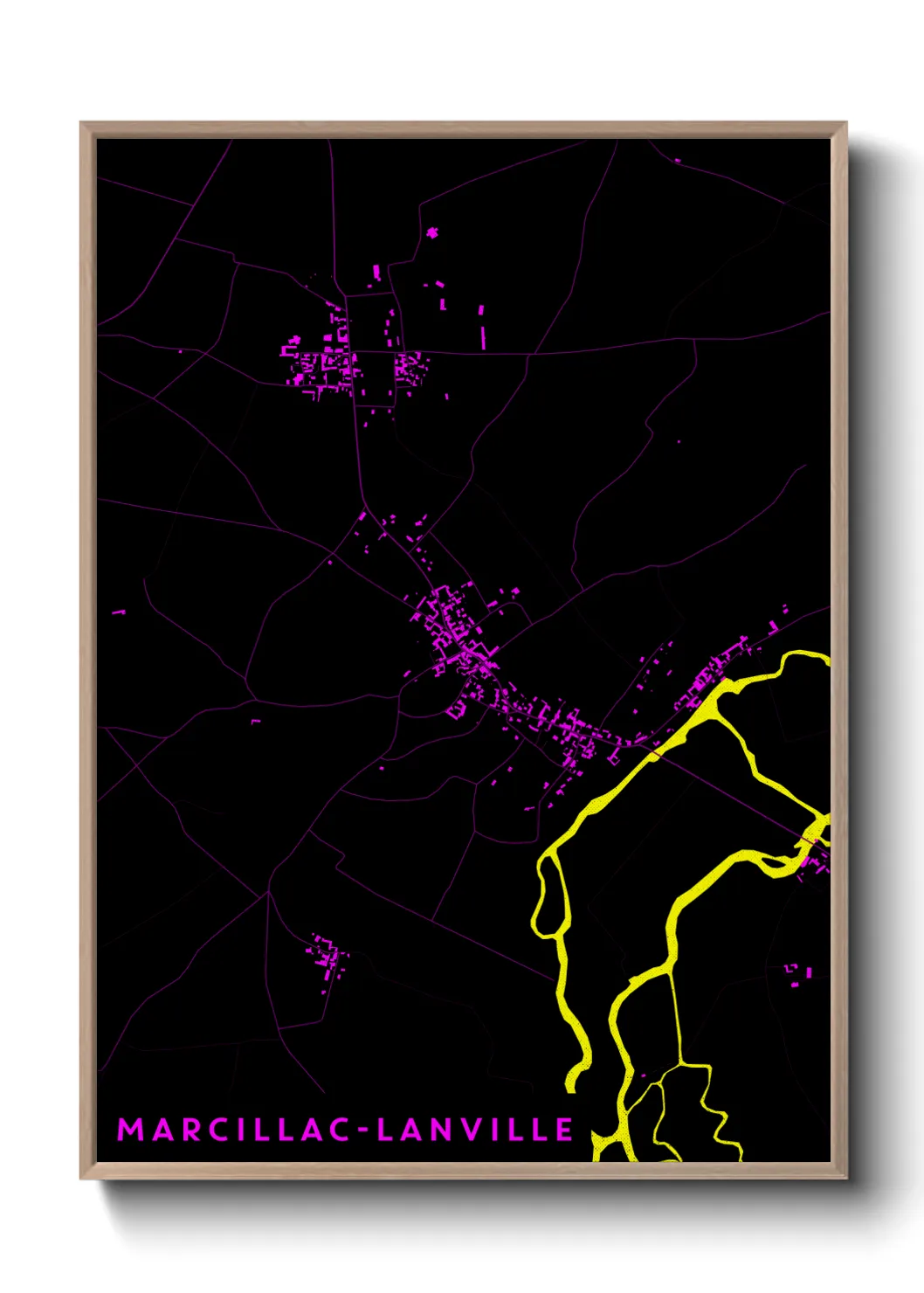 Une affiche de carte sur Marcillac-Lanville