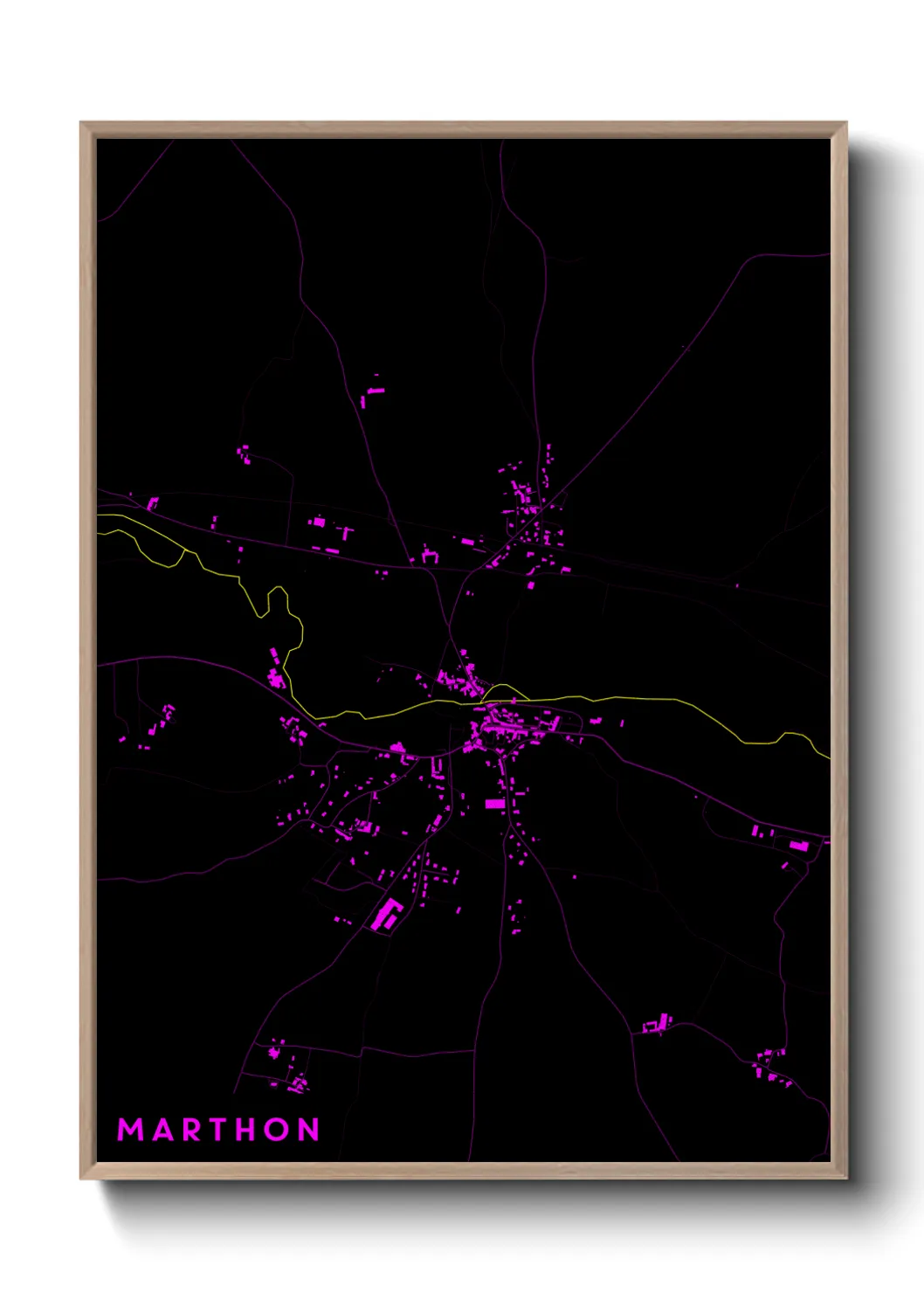 Une affiche de carte sur Marthon