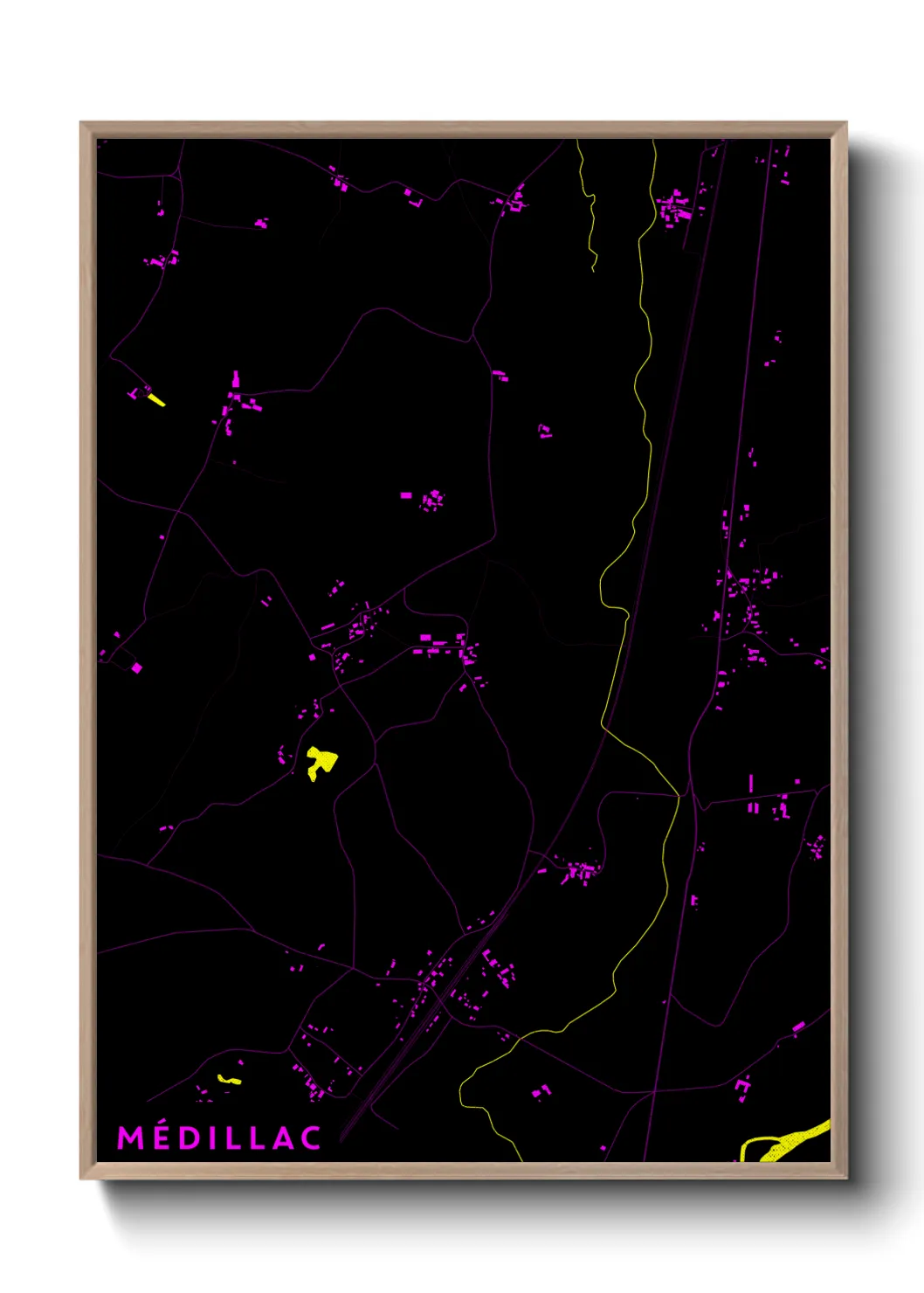 Une affiche de carte sur Médillac