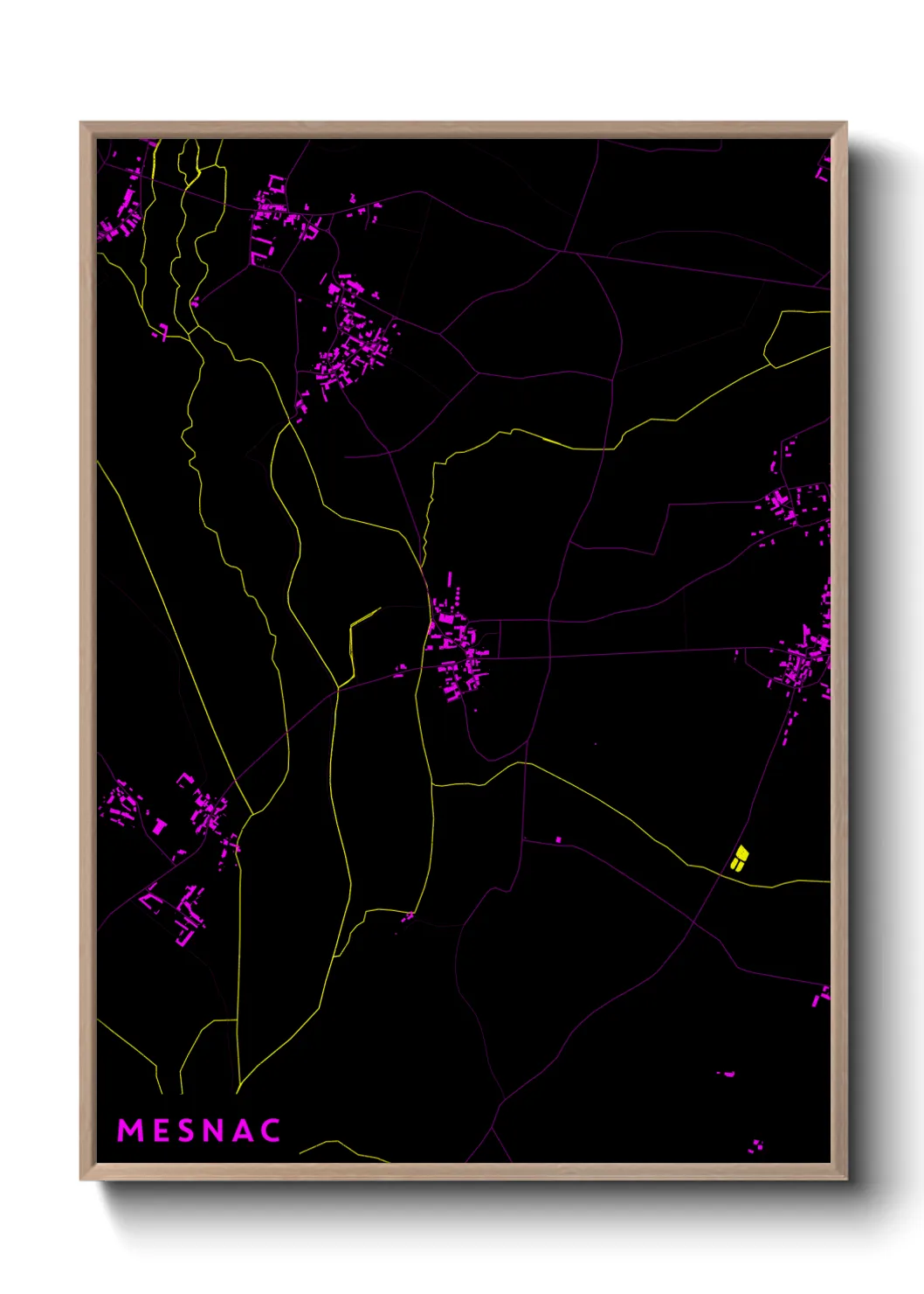 Une affiche de carte sur Mesnac