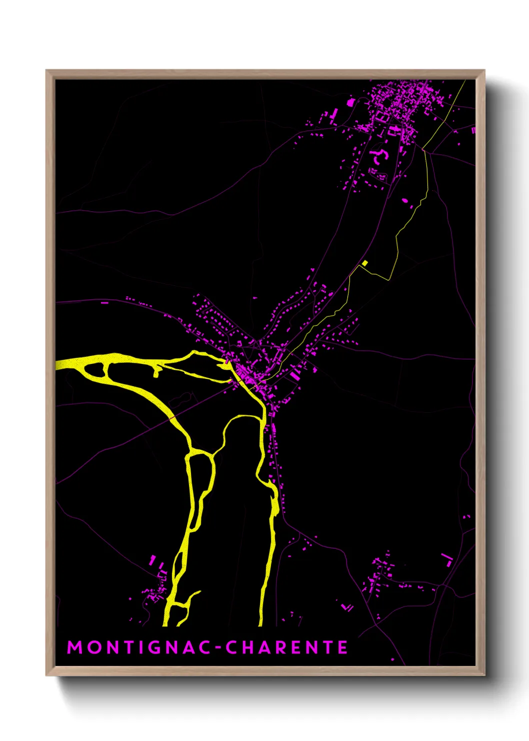 Une affiche de carte sur Montignac-Charente