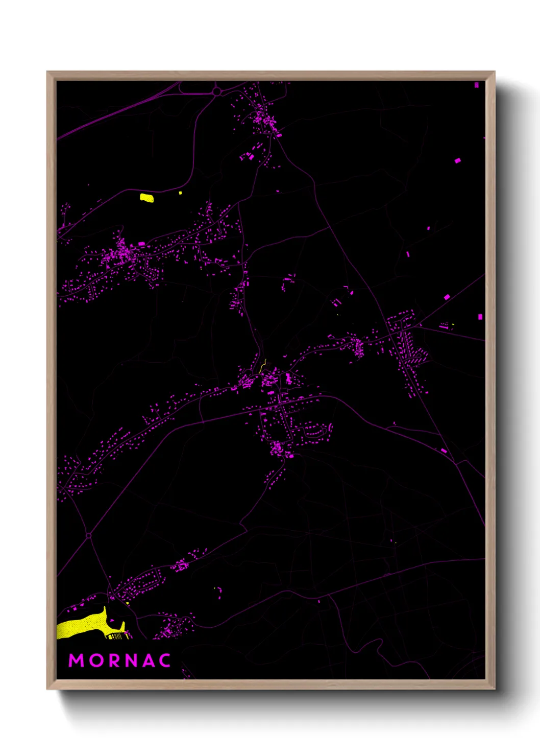 Une affiche de carte sur Mornac