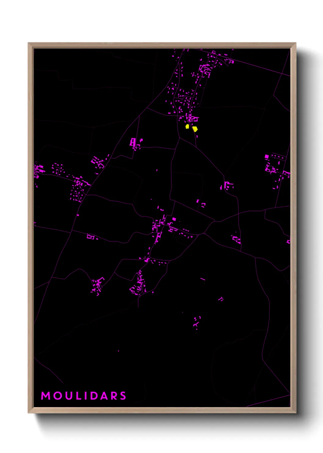 Une affiche de carte sur Moulidars