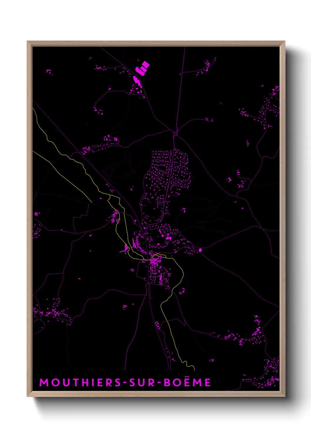 Une affiche de carte sur Mouthiers-sur-Boëme