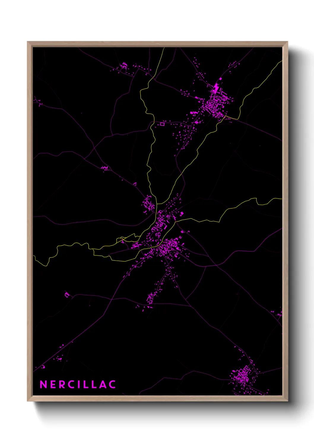 Une affiche de carte sur Nercillac