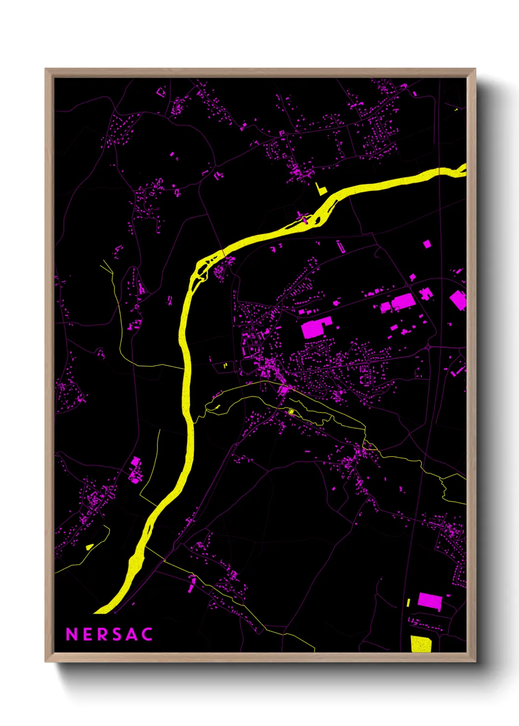Une affiche de carte sur Nersac