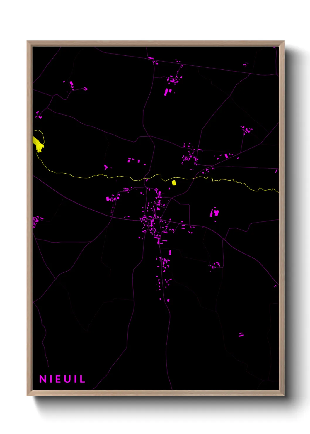 Une affiche de carte sur Nieuil