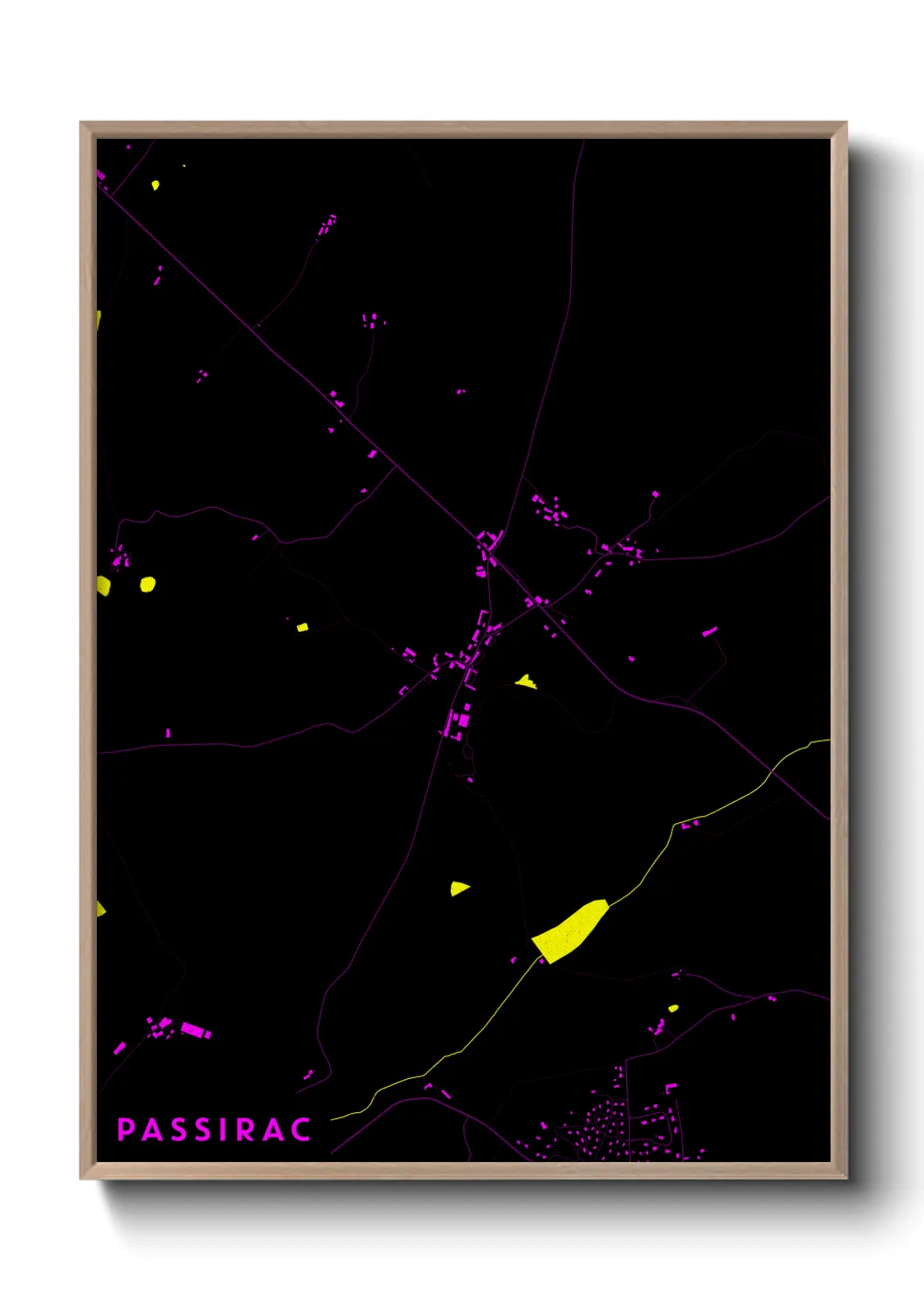 Une affiche de carte sur Passirac