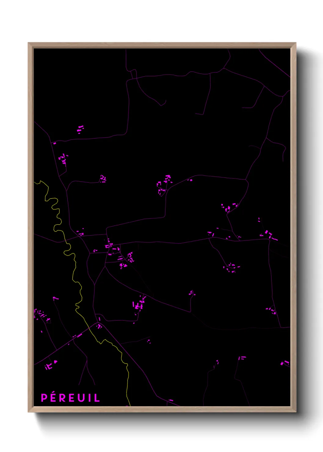 Une affiche de carte sur Péreuil