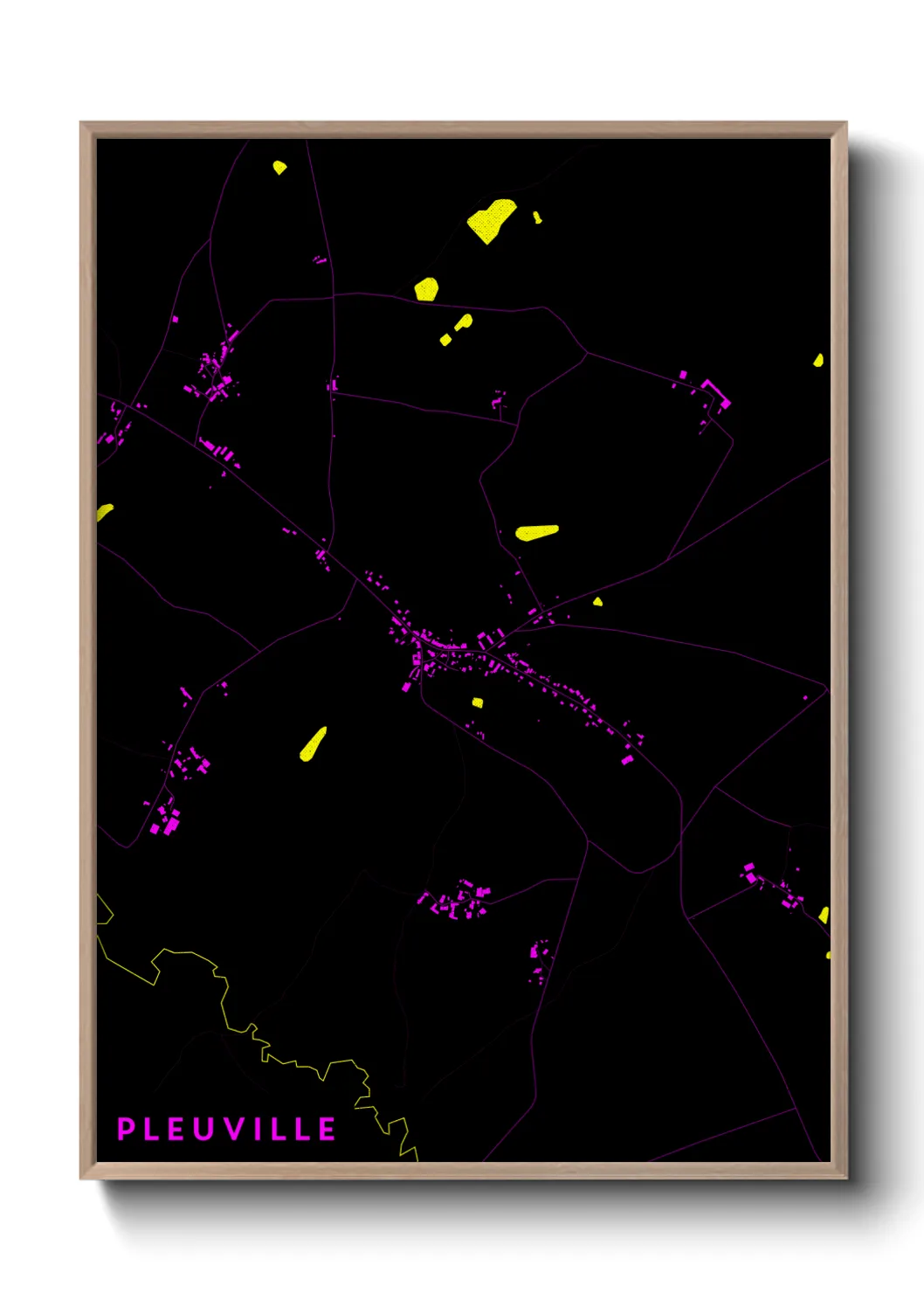 Une affiche de carte sur Pleuville