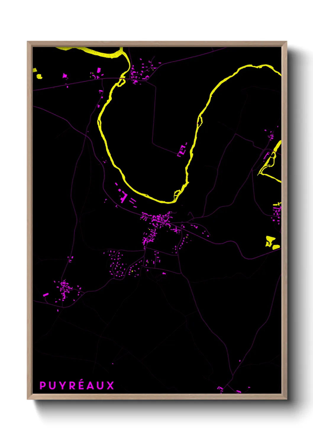 Une affiche de carte sur Puyréaux