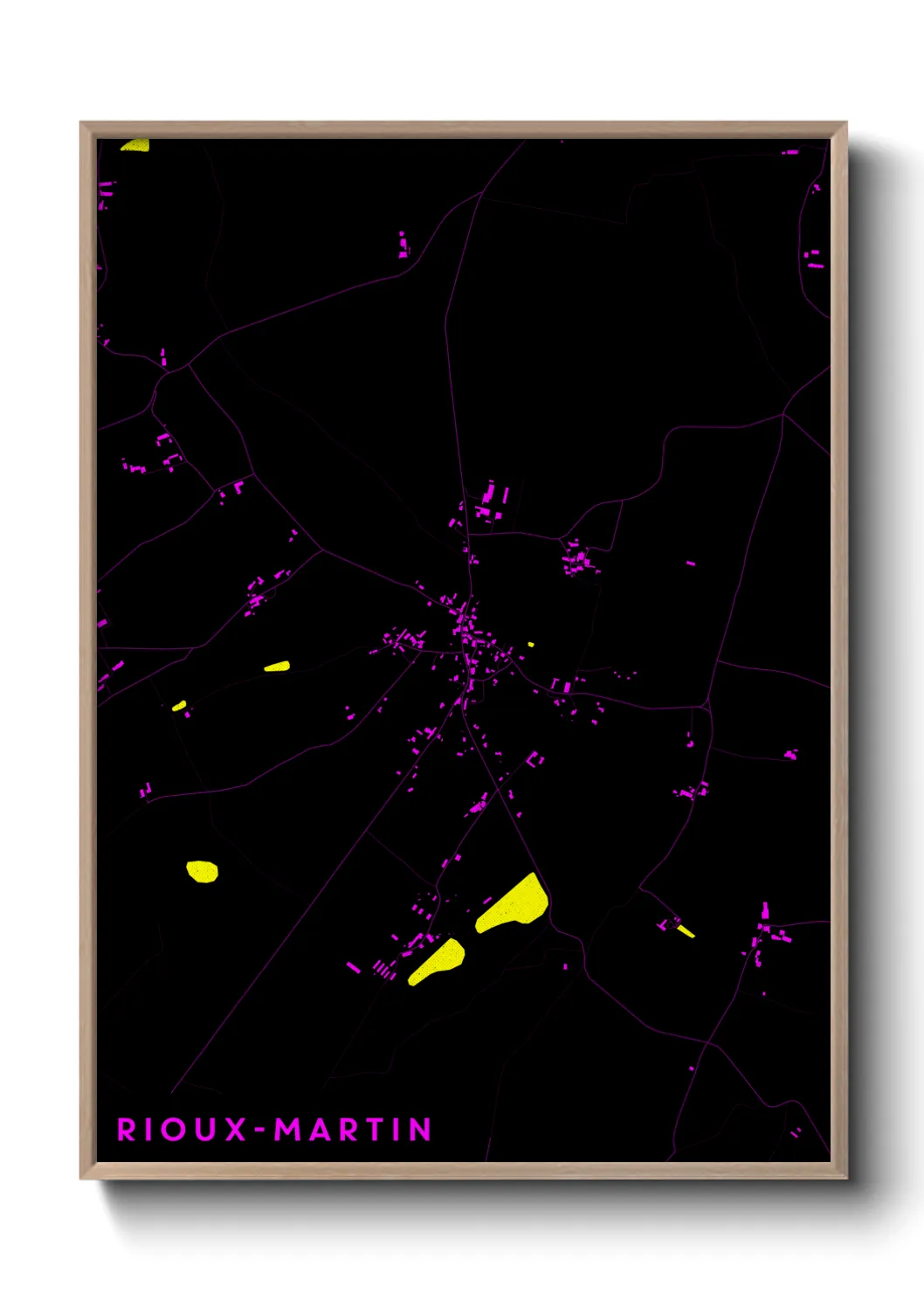 Une affiche de carte sur Rioux-Martin