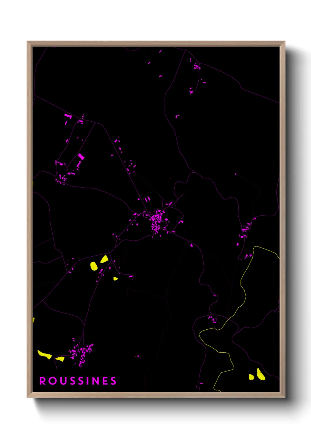 Une affiche de carte sur Roussines