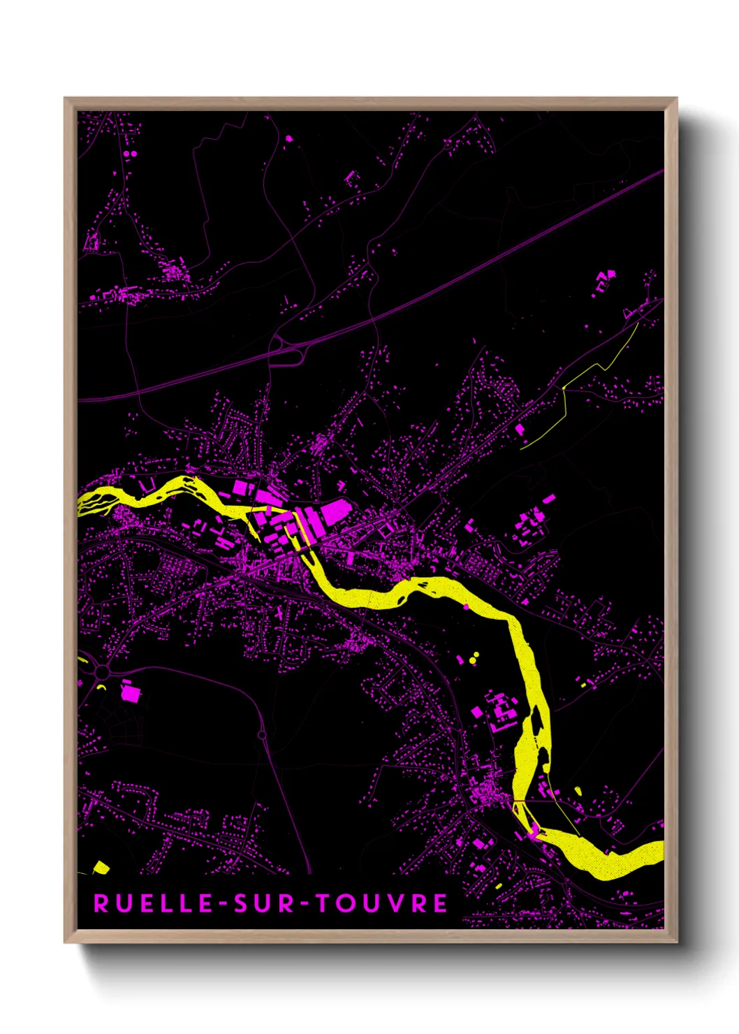 Une affiche de carte sur Ruelle-sur-Touvre