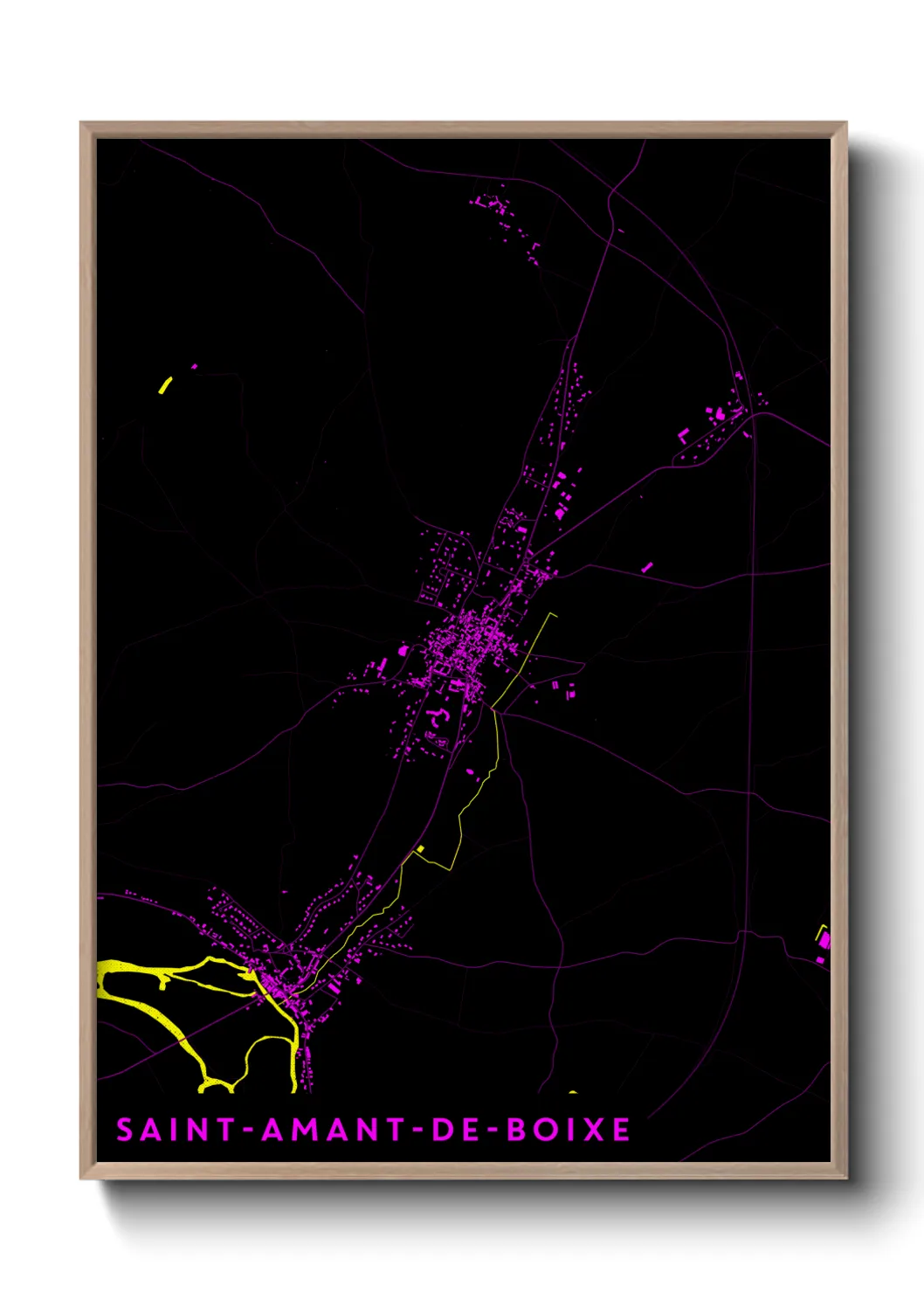 Une affiche de carte sur Saint-Amant-de-Boixe