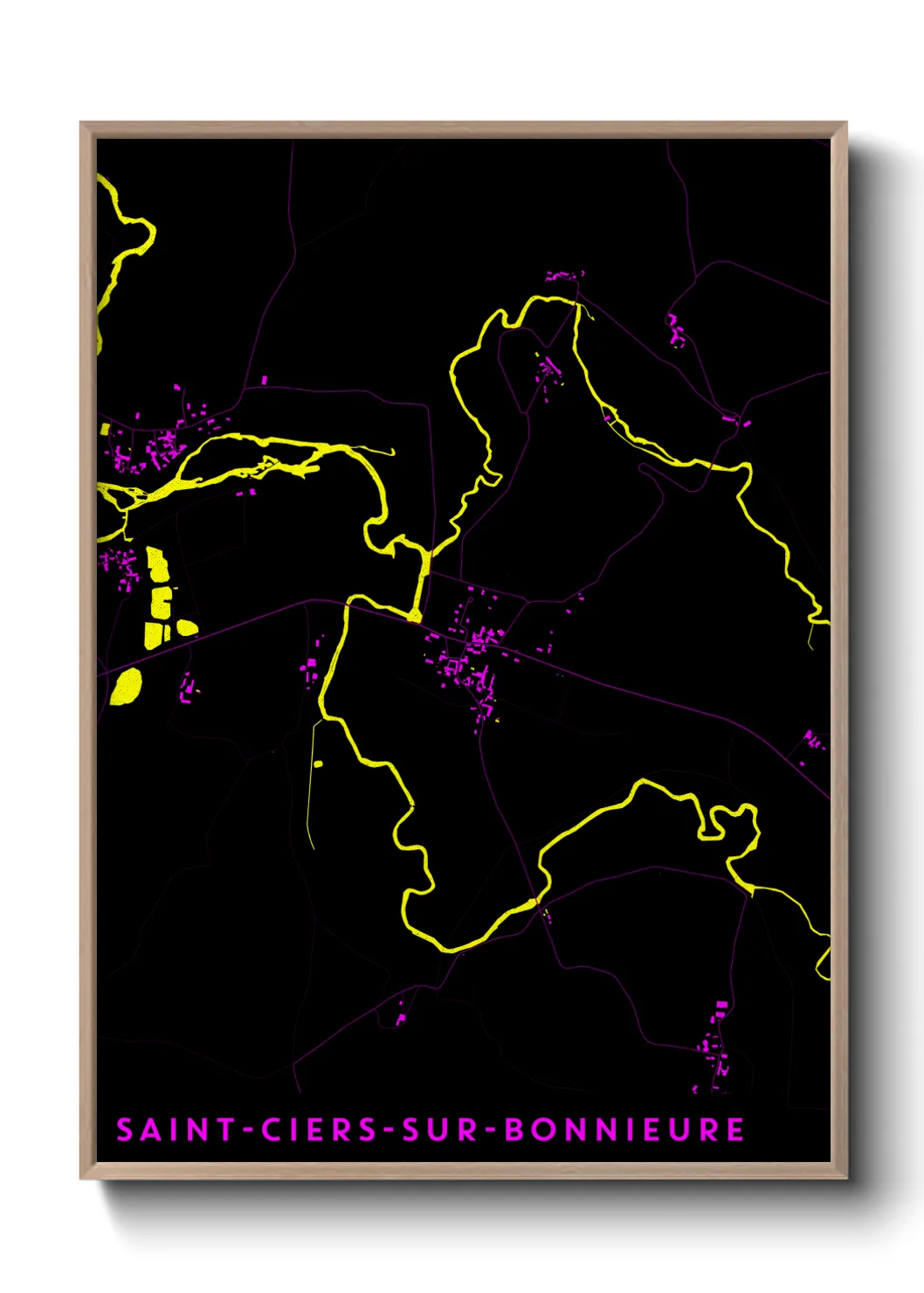Une affiche de carte sur Saint-Ciers-sur-Bonnieure