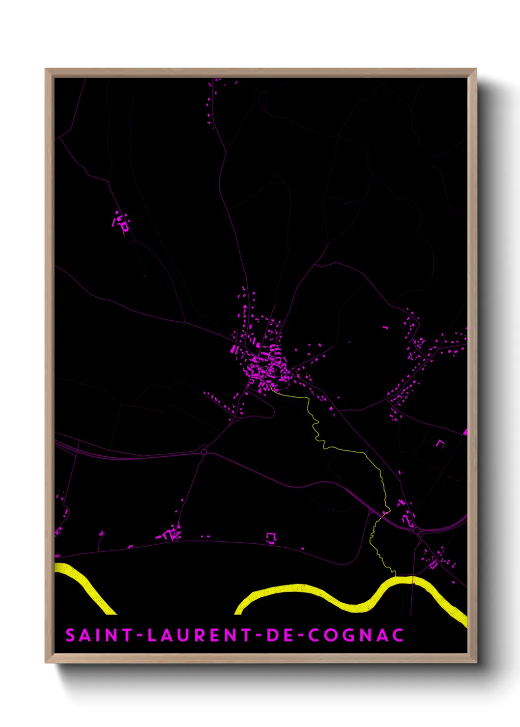 Un poster carteSaint-Laurent-de-Cognac