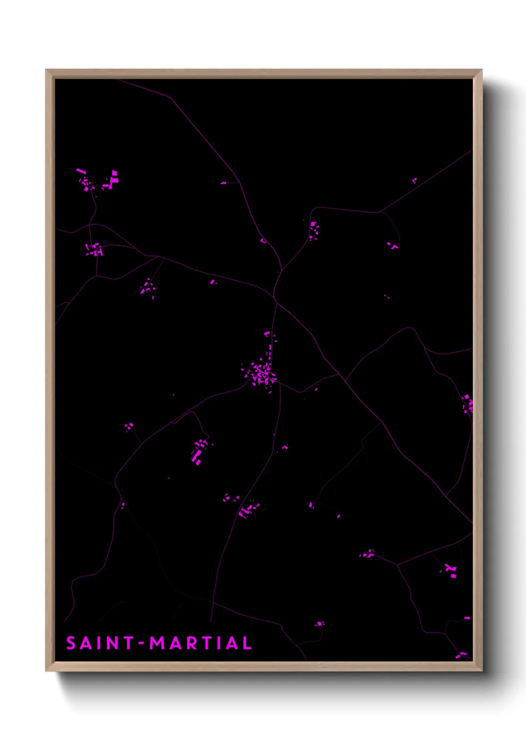 Une affiche de carte sur Saint-Martial