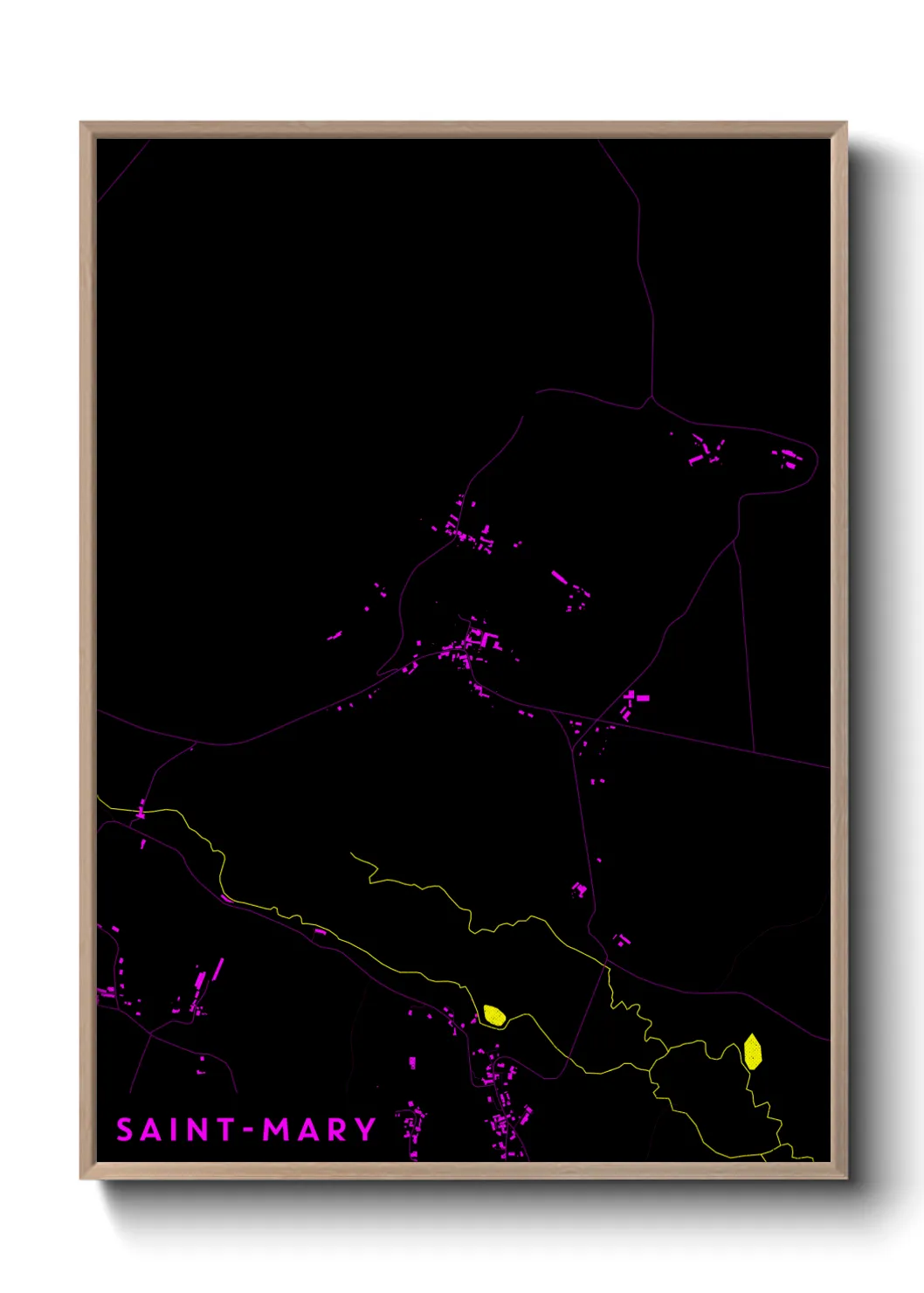 Une affiche de carte sur Saint-Mary