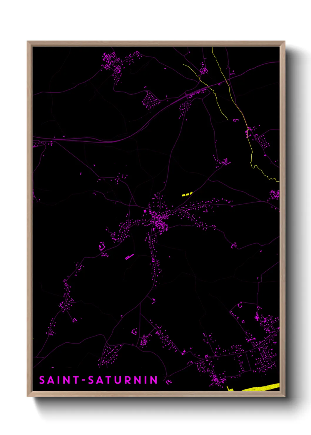 Une affiche de carte sur Saint-Saturnin