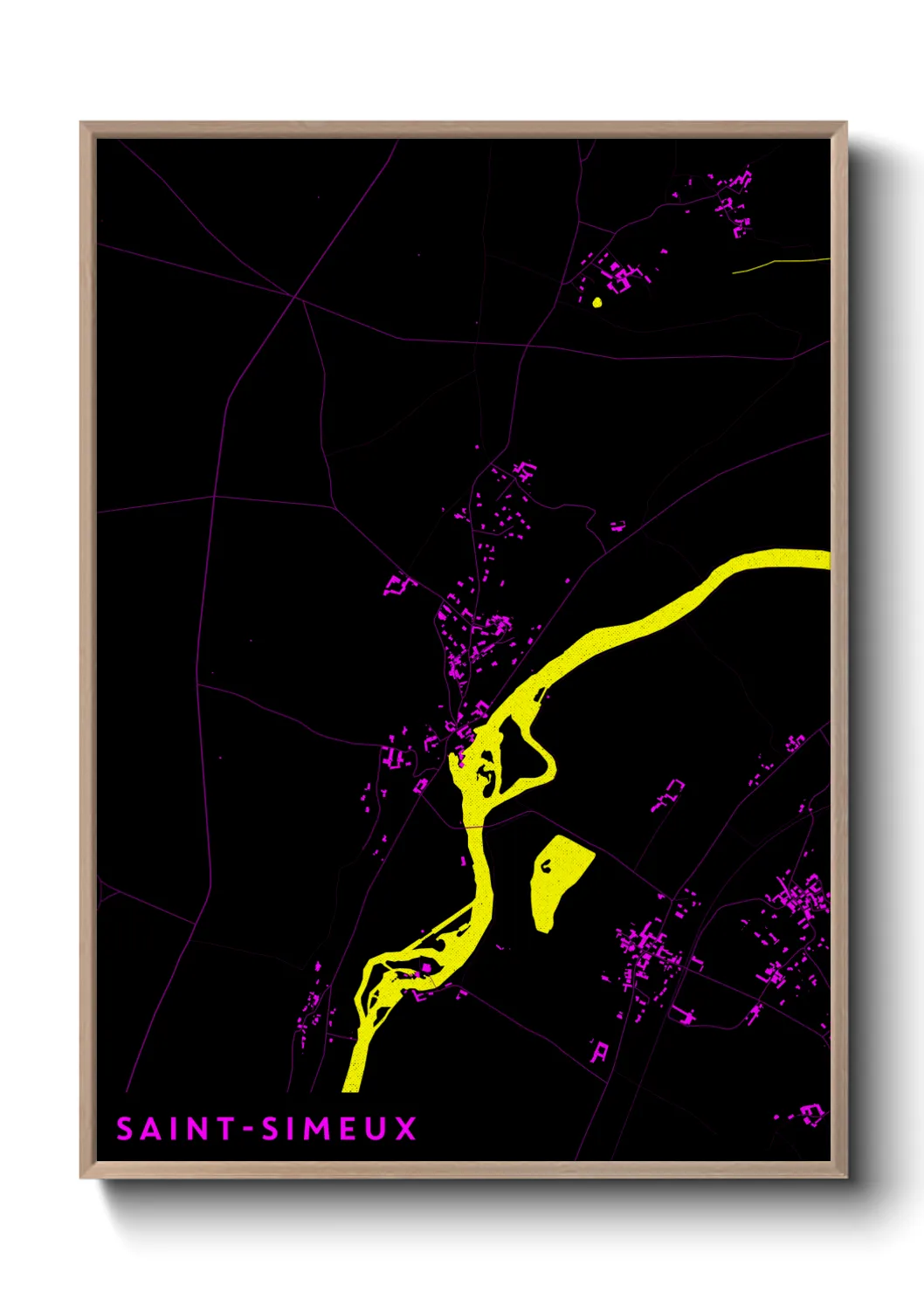 Une affiche de carte sur Saint-Simeux