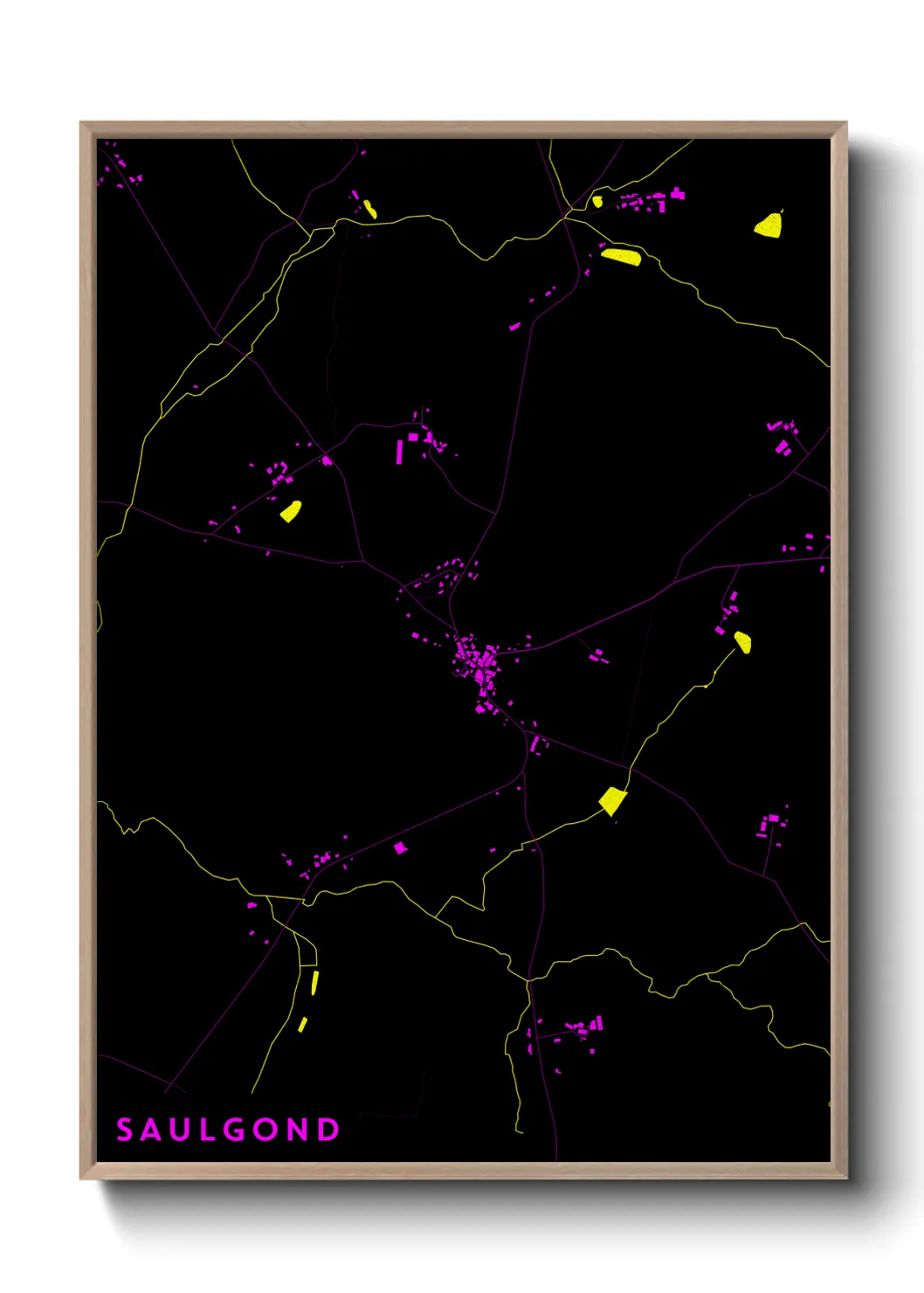 Une affiche de carte sur Saulgond