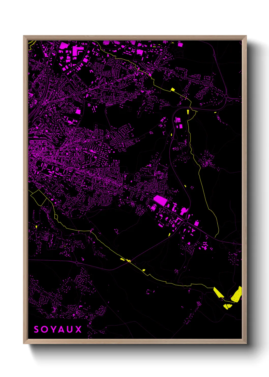 Une affiche de carte sur Soyaux