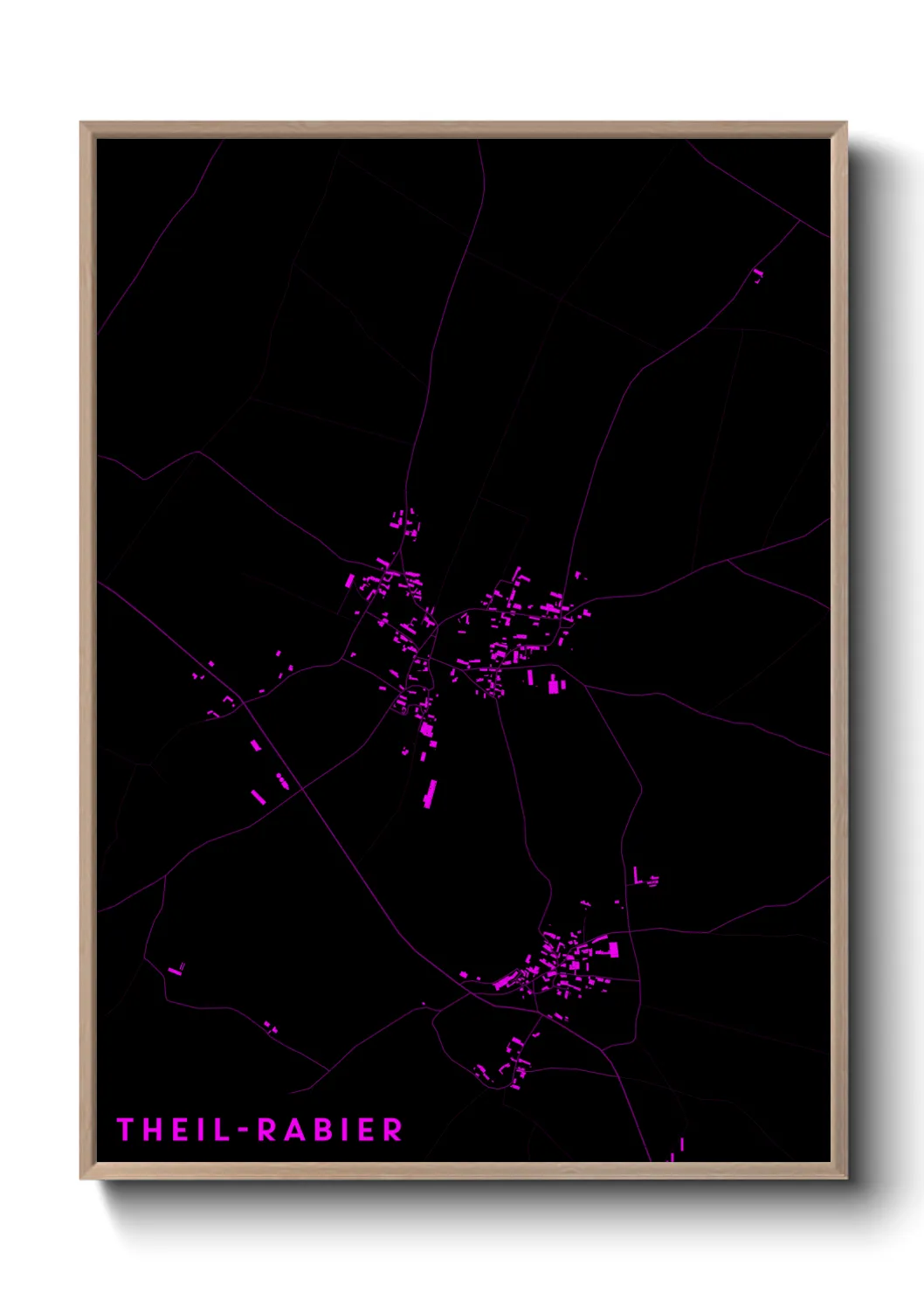 Une affiche de carte sur Theil-Rabier