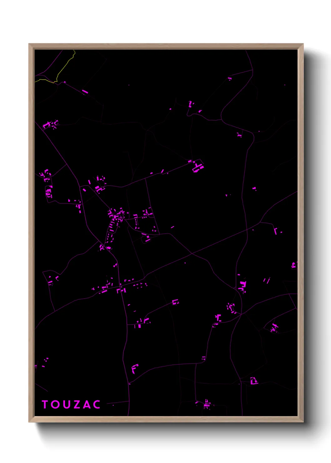 Une affiche de carte sur Touzac