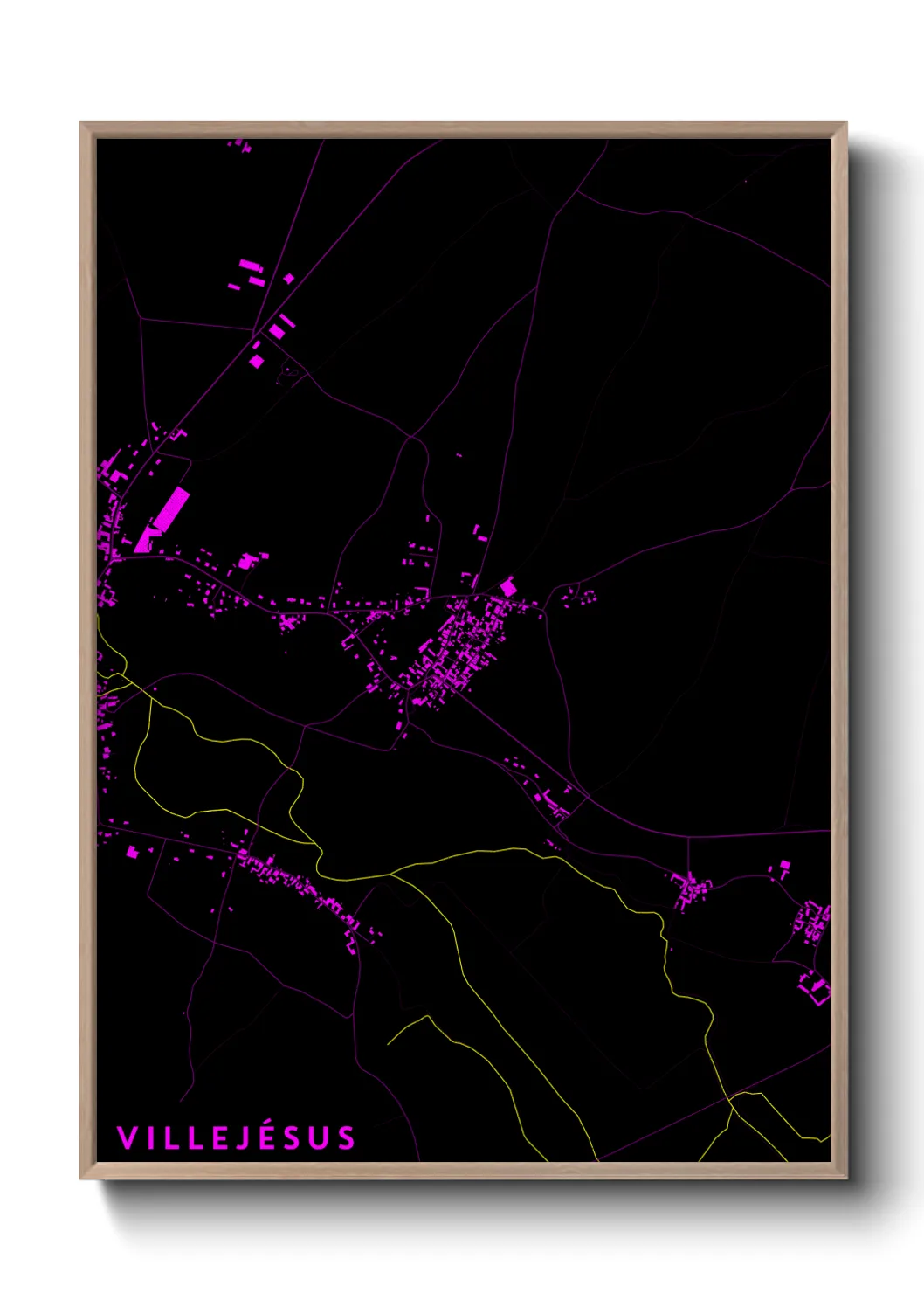 Une affiche de carte sur Villejésus