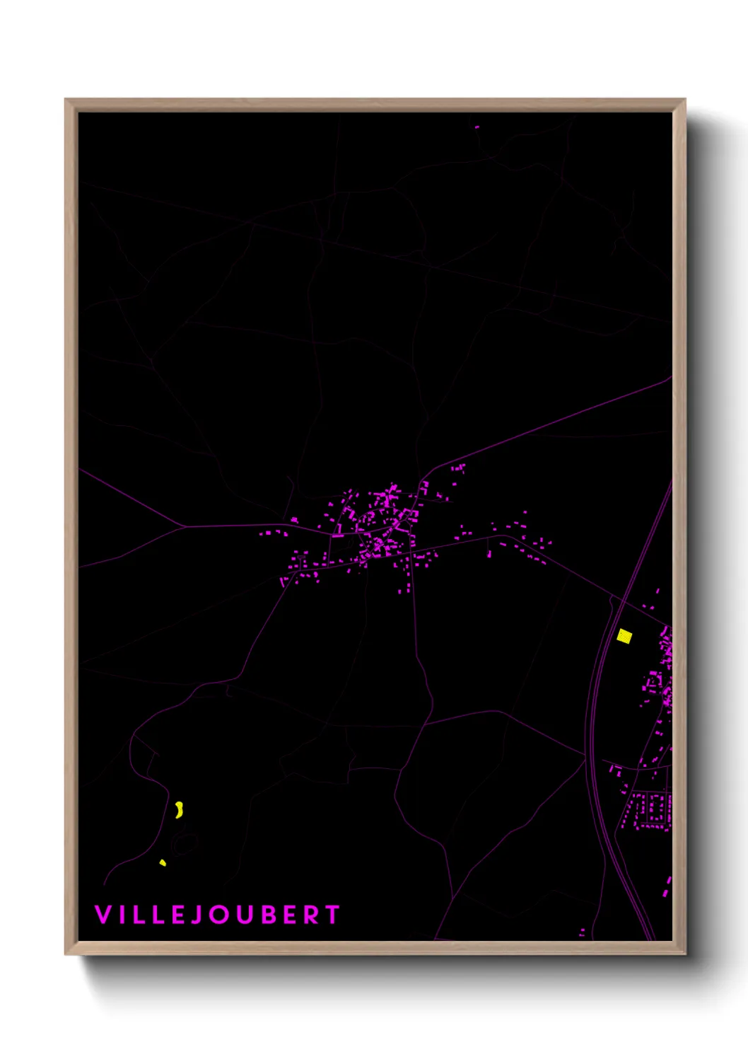 Une affiche de carte sur Villejoubert