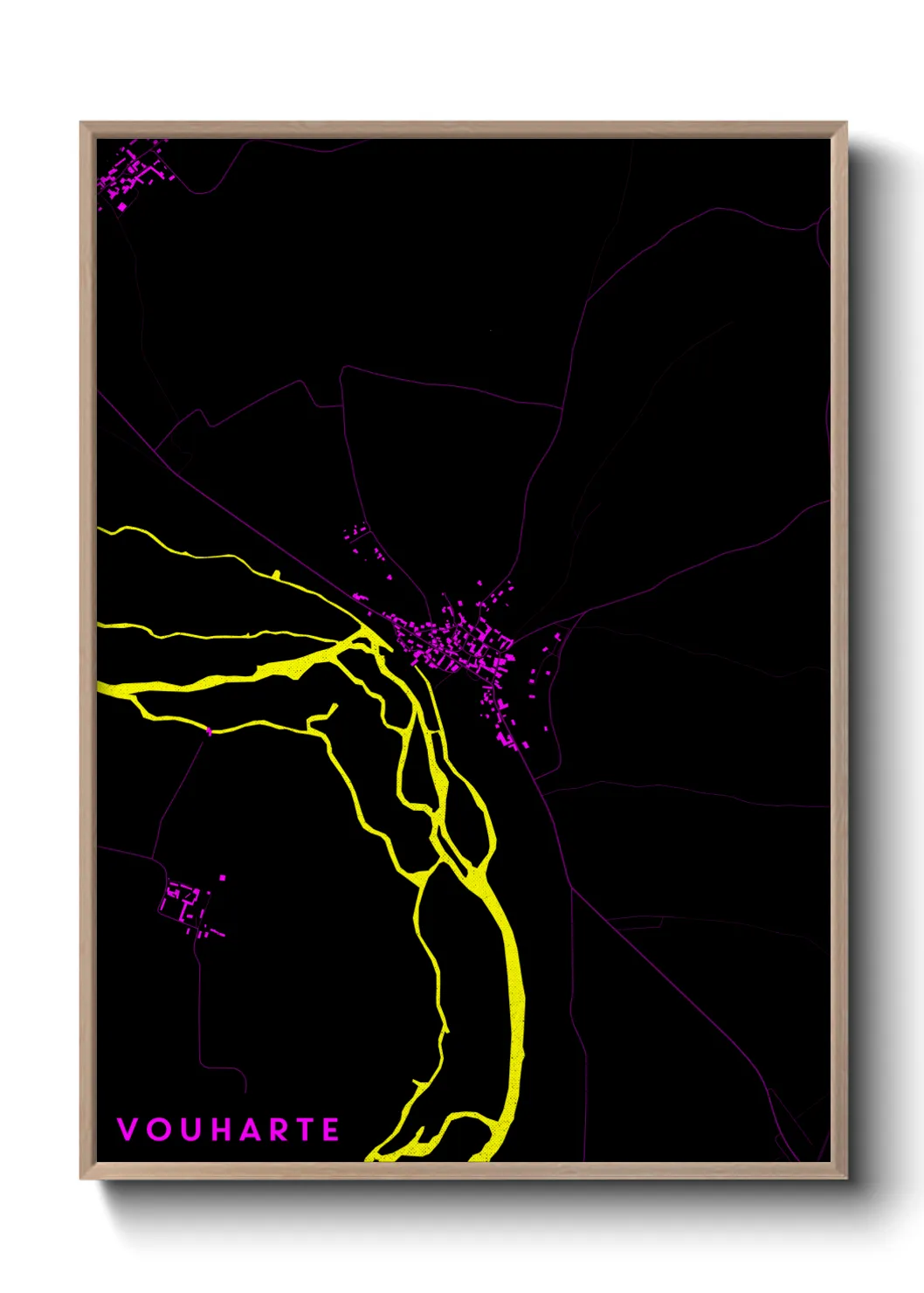 Une affiche de carte sur Vouharte