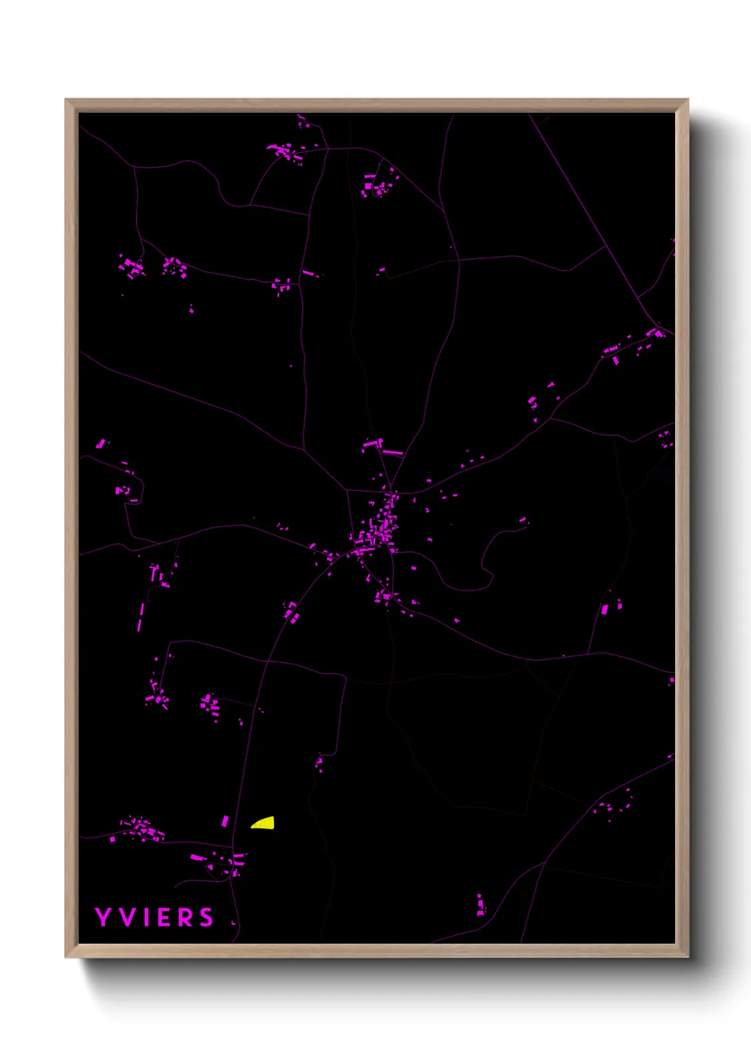 Une affiche de carte sur Yviers