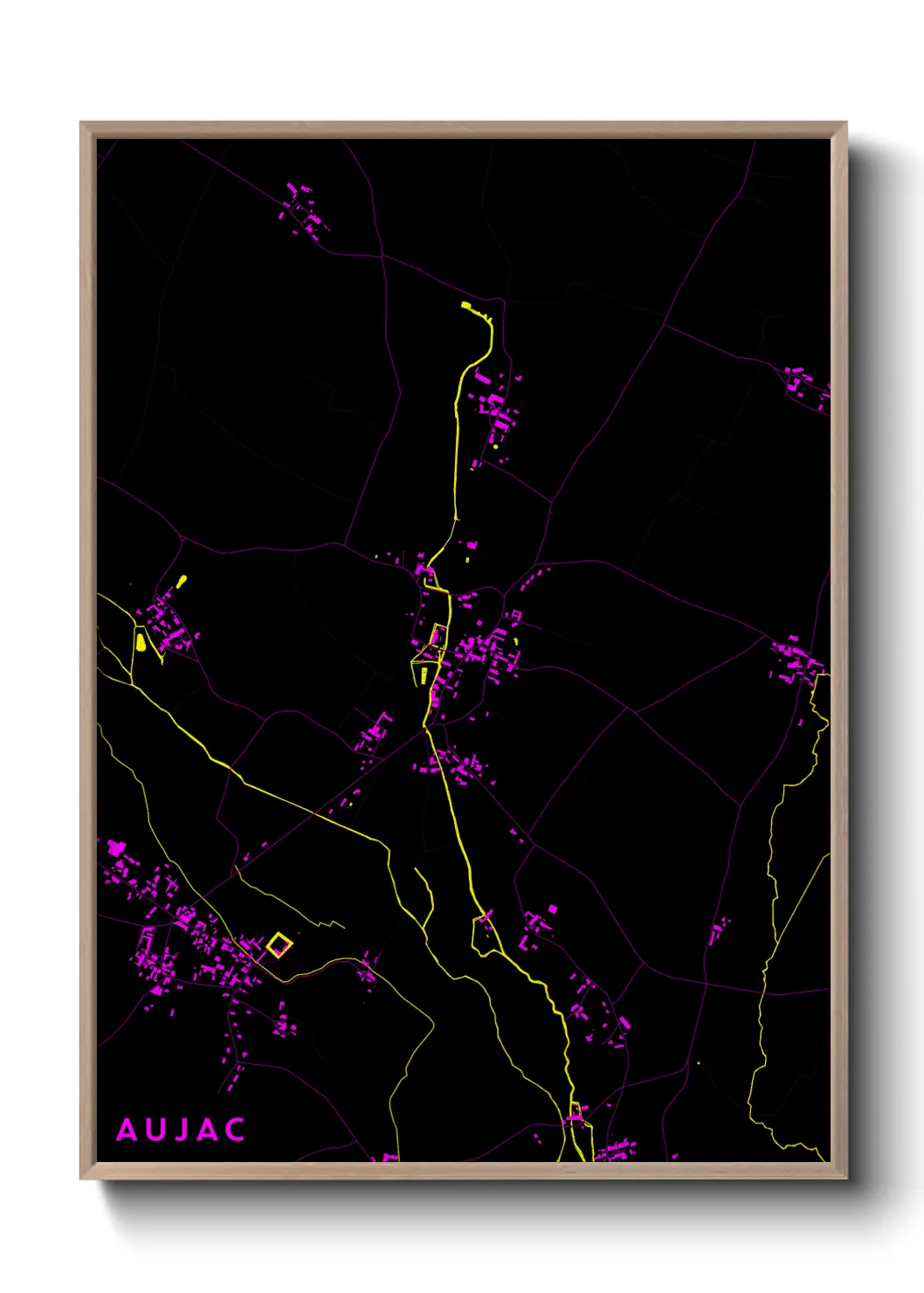 Une affiche de carte sur Aujac