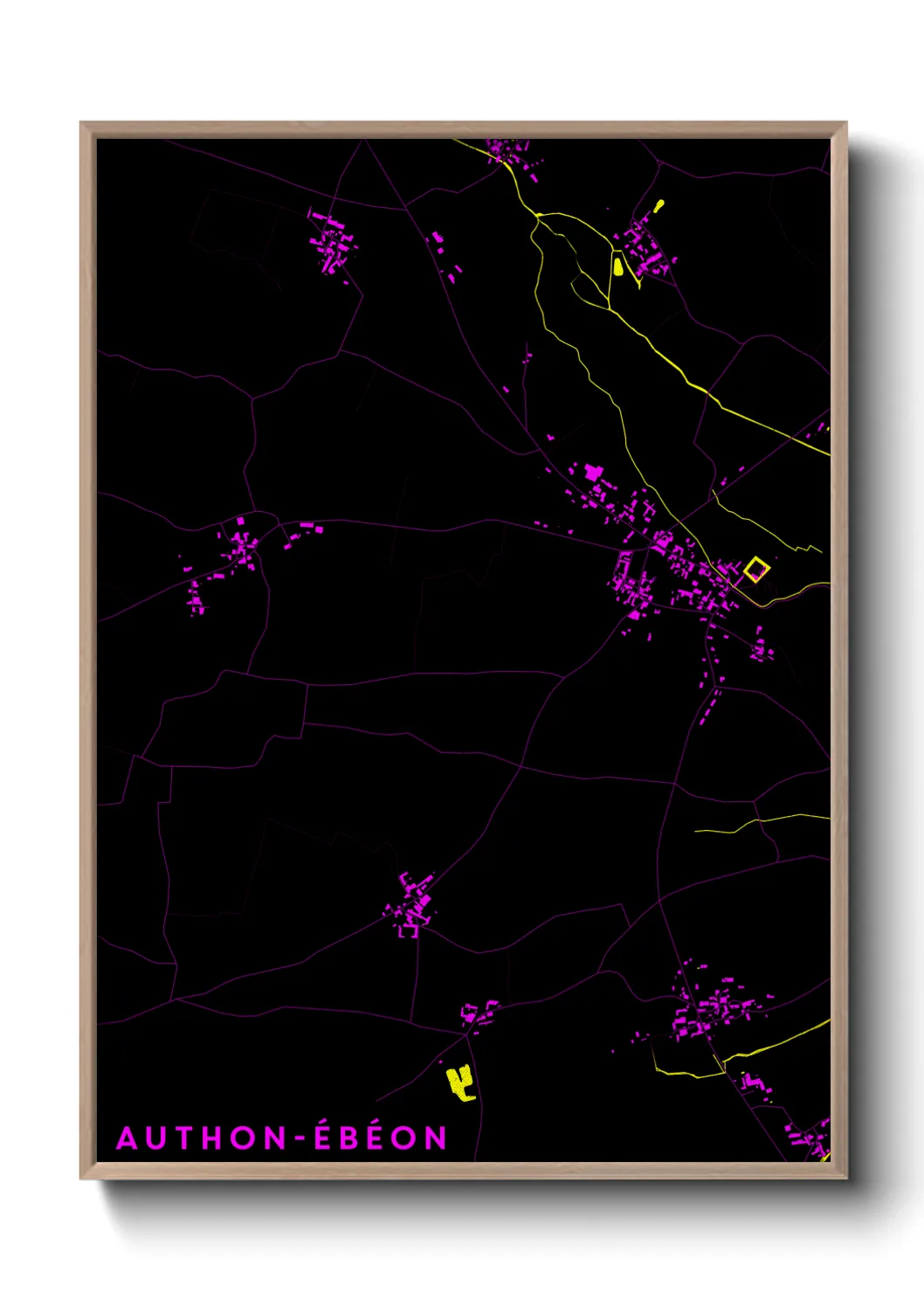 Une affiche de carte sur Authon-Ébéon