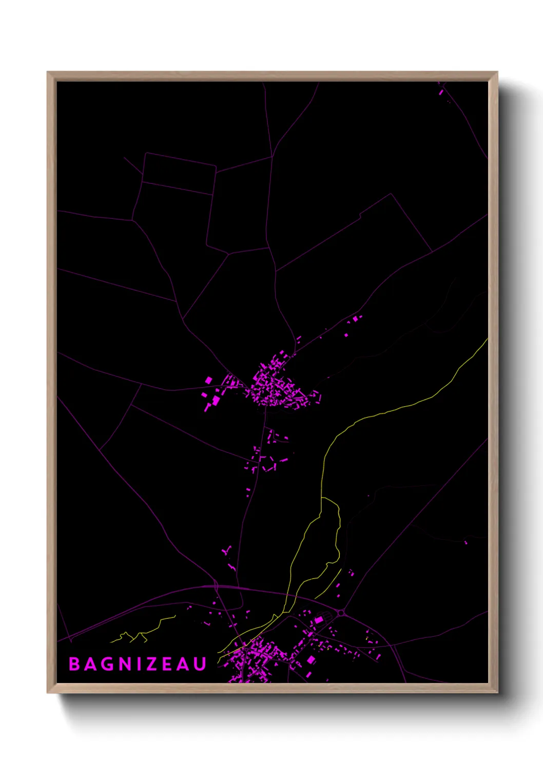 Une affiche de carte sur Bagnizeau
