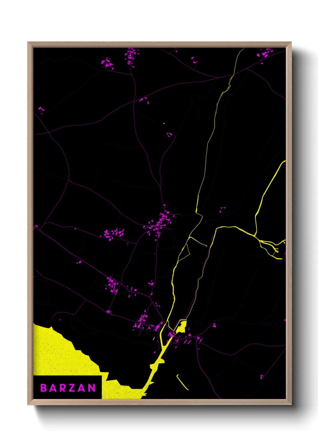 Une affiche de carte sur Barzan