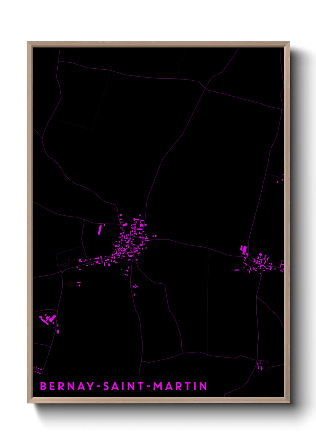 Une affiche de carte sur Bernay-Saint-Martin