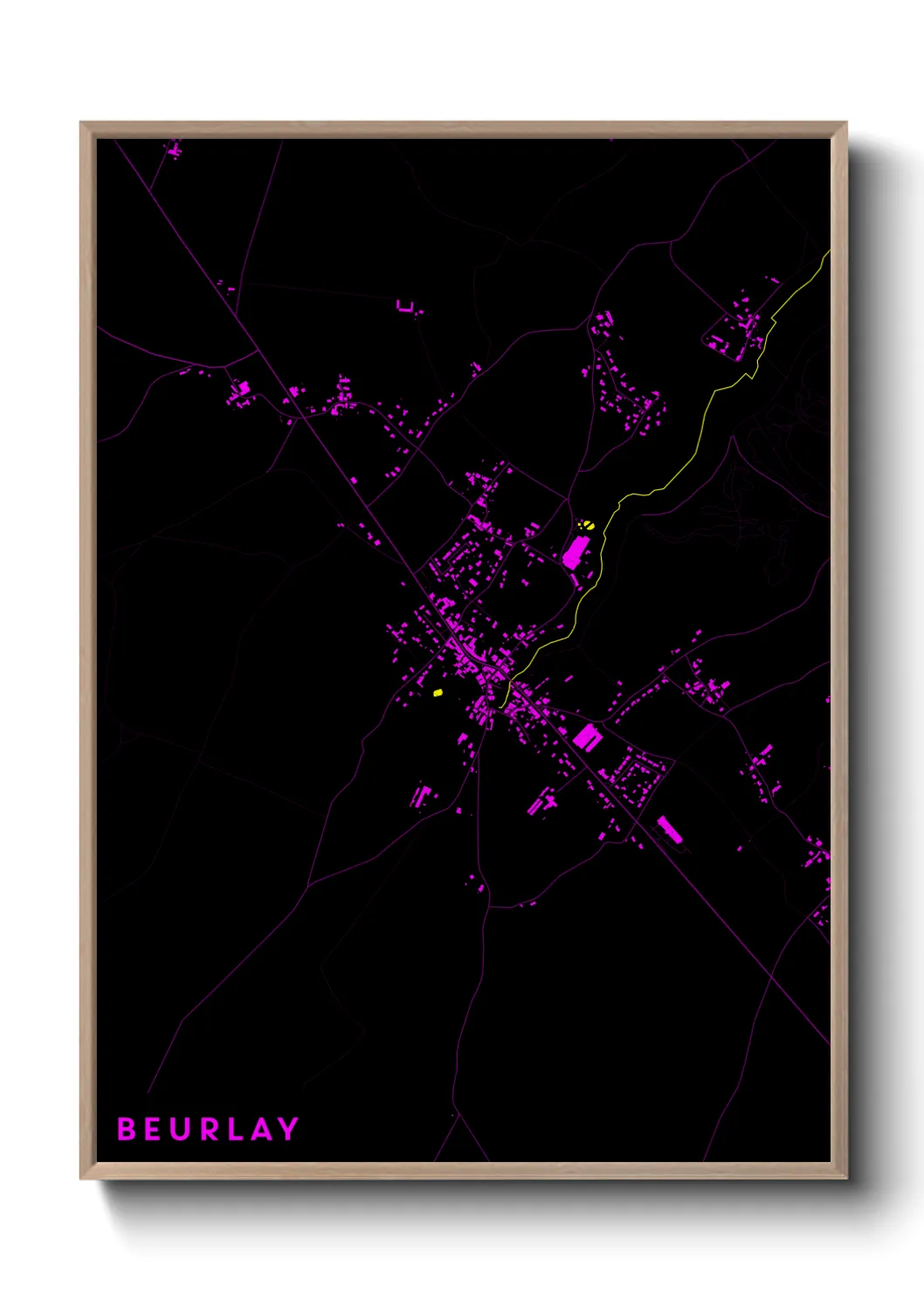 Une affiche de carte sur Beurlay
