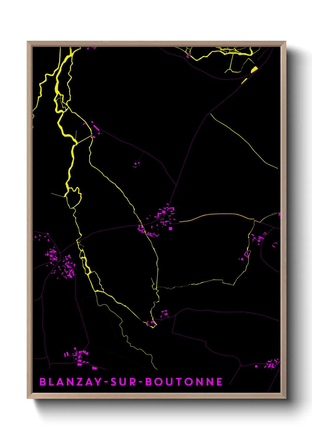 Une affiche de carte sur Blanzay-sur-Boutonne