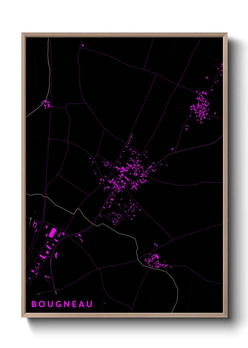 Une affiche de carte sur Bougneau