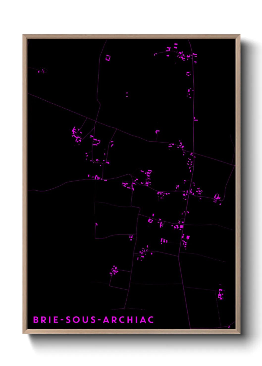 Une affiche de carte sur Brie-sous-Archiac