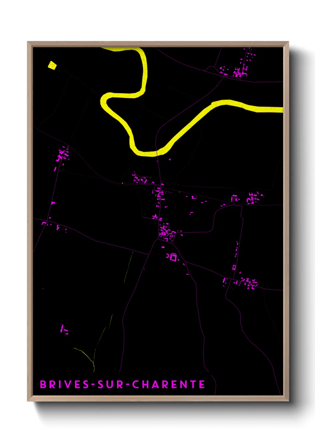 Une affiche de carte sur Brives-sur-Charente