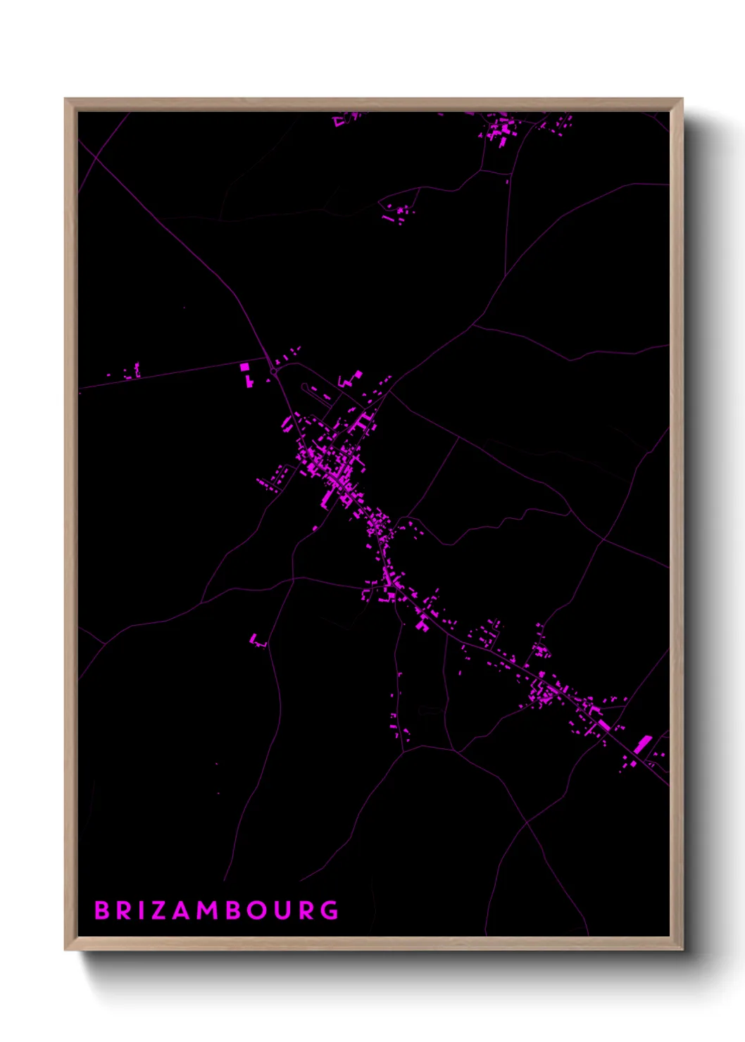 Une affiche de carte sur Brizambourg